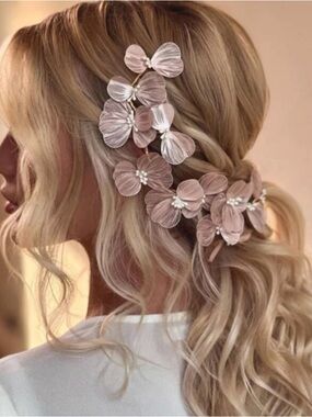 Delicate Pink Floral Hairvine - Women Accessories